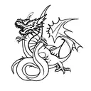 3 mini dragons tattoo design idea