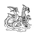 3 mini dragons tattoo design idea