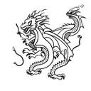 3 mini dragons tattoo design idea