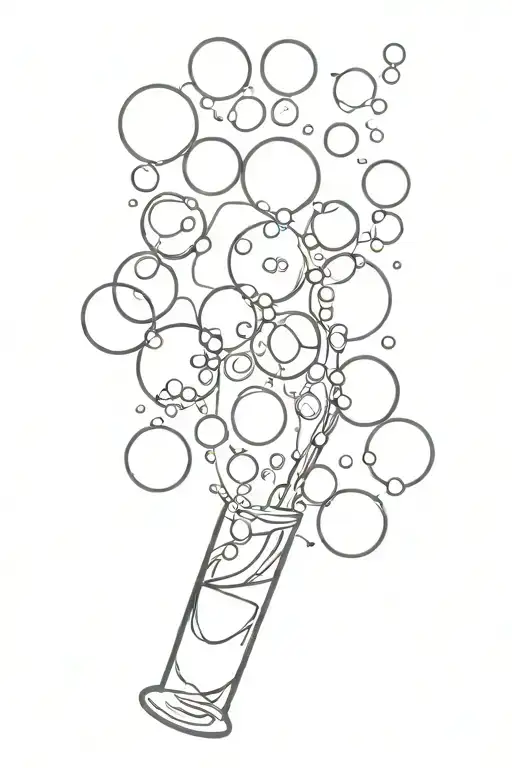 i want bubbles of champagne on my thigh tattoo design idea