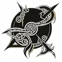 tribal viking tattoo celtic bold lines knots norses geometric repetitive patterns abstract simetric minimalist ancient  tattoo design idea