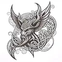 Create a tribal tattoo with Viking and Celtic influences, using bold, clean lines without shading or realism. The design tattoo design idea