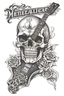 metallica gibson les paul skull tattoo design idea