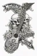 metallica gibson les paul skull tattoo design idea