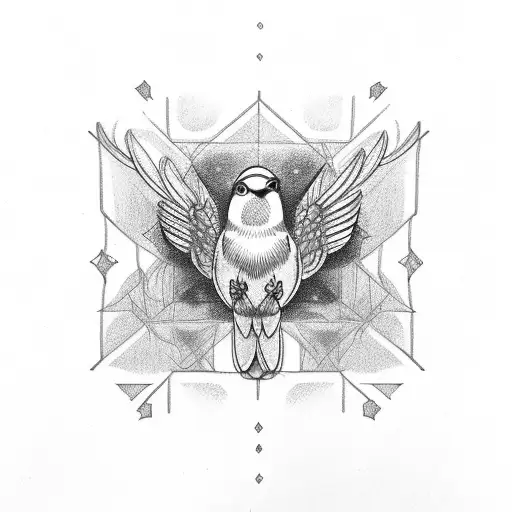 bird with hemlock tattoo design idea