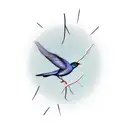 bird with hemlock branch tattoo design idea