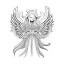 stone angel tattoo design idea