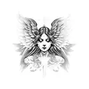 stone angel tattoo design idea