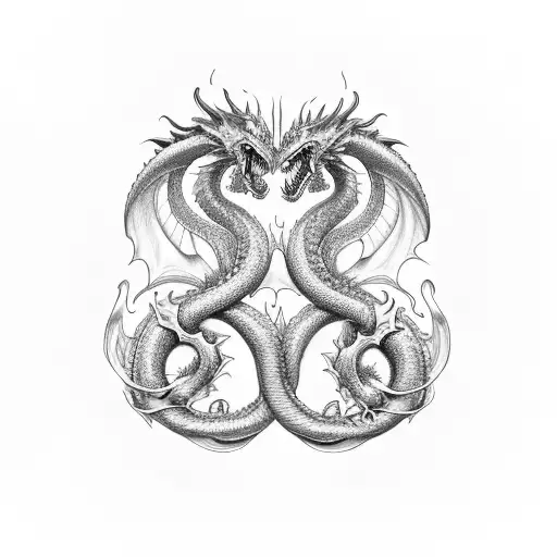 The logo consists of two intertwined dragons forming the letters "SP." The dragons are designed with sleek and flowing l tattoo design idea