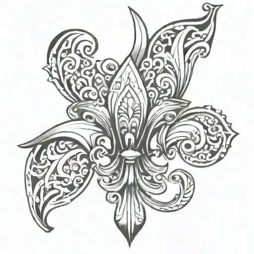fluer de lis tattoo design idea