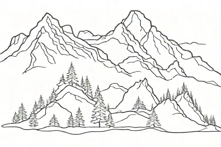 outline of the Oregon cascade mountians simple  tattoo design idea