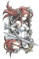 erza scarlet fairy tail tattoo design idea