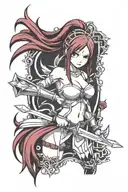 erza scarlet fairy tail tattoo design idea