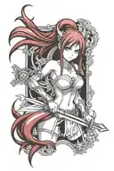 erza scarlet fairy tail tattoo design idea