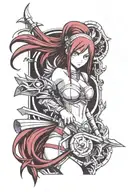 erza scarlet fairy tail tattoo design idea
