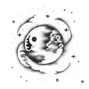 a Moon and a cloud tattoo design idea
