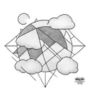 a Moon and a cloud tattoo design idea