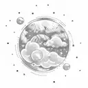 a Moon and a cloud tattoo design idea