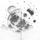 a Moon and a cloud tattoo design idea