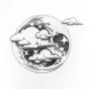 a Moon and a cloud tattoo design idea