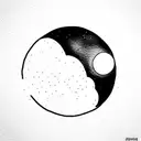 a Moon and a cloud tattoo design idea