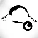 a Moon and a cloud tattoo design idea