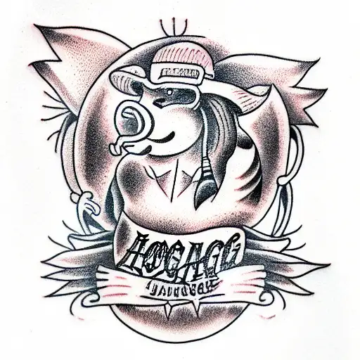 hog tattoo design idea