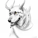 hell hound with fire tattoo design idea