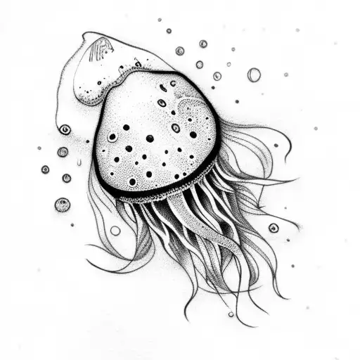 small colorful jellyfish tattoo design idea