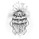 small colorful jellyfish tattoo design idea