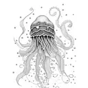 small colorful jellyfish tattoo design idea