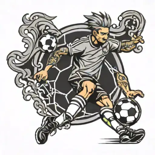 soccer god time tattoo design idea