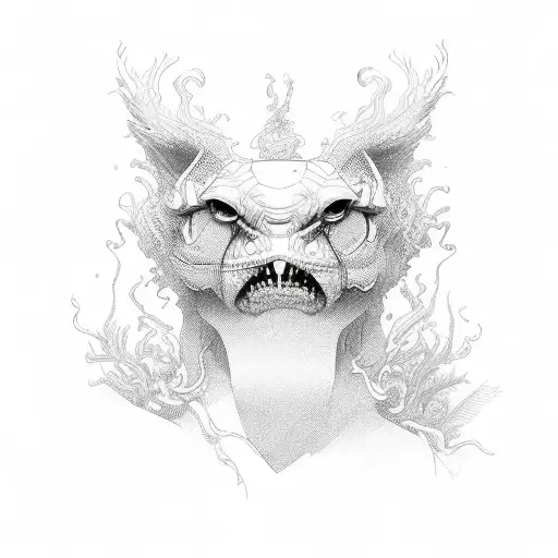 freehand lines y2k tattoo design idea