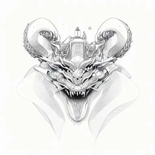 freehand lines y2k tattoo design idea