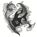 pisces with Scorpio in love tattoo design idea