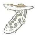 a slice of pizza on a surfboard on a mozzarella wave. A slice of pizza is wearing a bikini and sunglasses tattoo design idea
