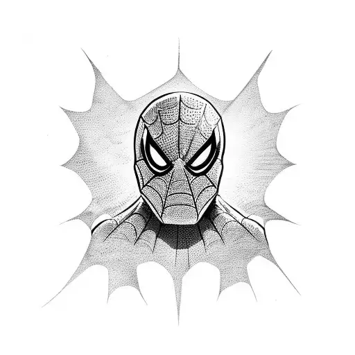 Spider-man and other marvel characters, skulls  tattoo design idea