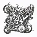 owned submissive triskelion with key and lock  tattoo design idea