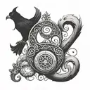 owned submissive triskelion with key and lock  tattoo design idea