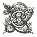 owned submissive triskelion with key and lock  tattoo design idea