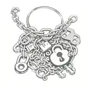 owned submissive bdsm triskelion key and lock little bits of chain tattoo design idea