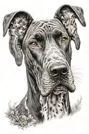 great dane tattoo design idea