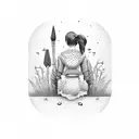 alone lonely sad tattoo design idea