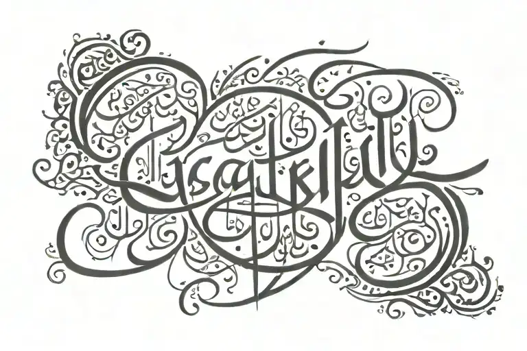 grateful in Arabic Calligraphy tattoo design idea