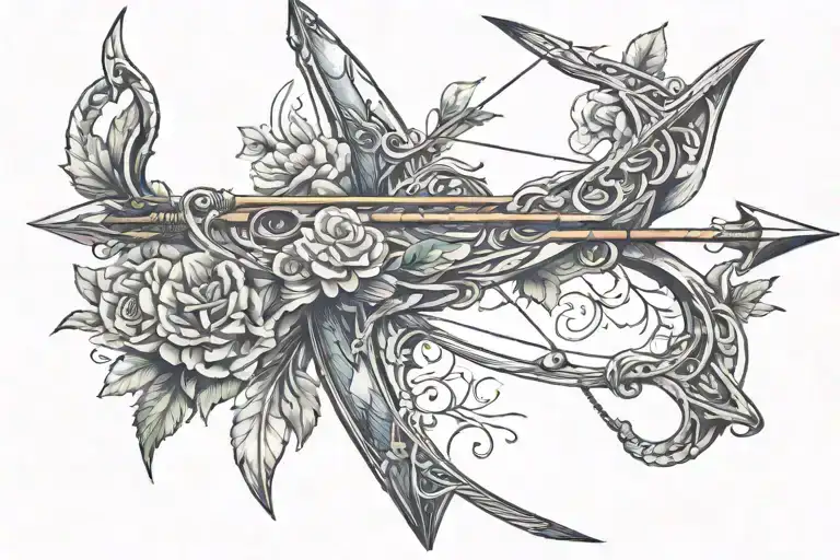Bow and Arrow tattoo design idea