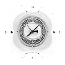 A sand clock filled with swirling galaxies instead of sand tattoo design idea