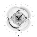A sand clock filled with swirling galaxies instead of sand tattoo design idea