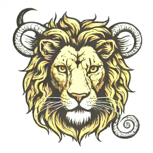lion face morphing into lamb face tattoo design idea