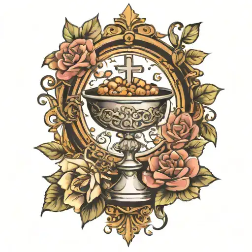 A busy tattoo of communion tattoo design idea