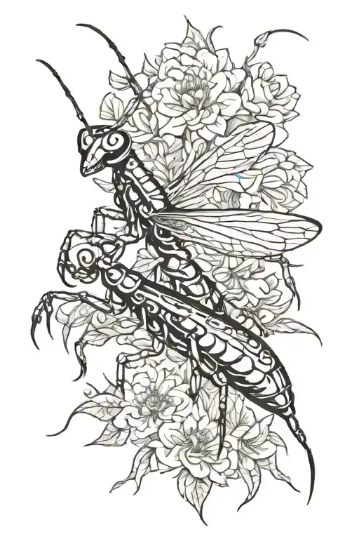 mantis tattoo design idea